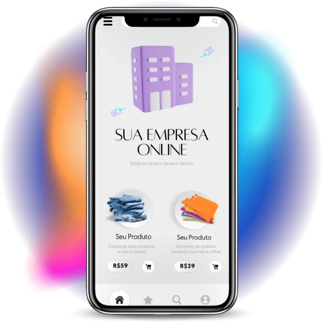 Imagem de um smartphone com a representação de um site mobile